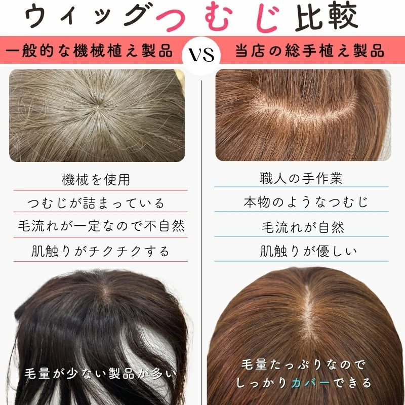 「つむじ」が自然/総手植えウィッグ 「つむじ」が自然/総手植えウィッグ