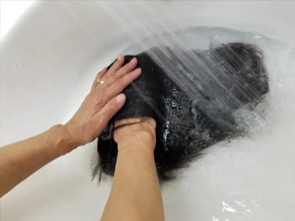 医療用ウィッグ/卵ヘアパックの手順3 医療用ウィッグ/卵ヘアパックの手順3