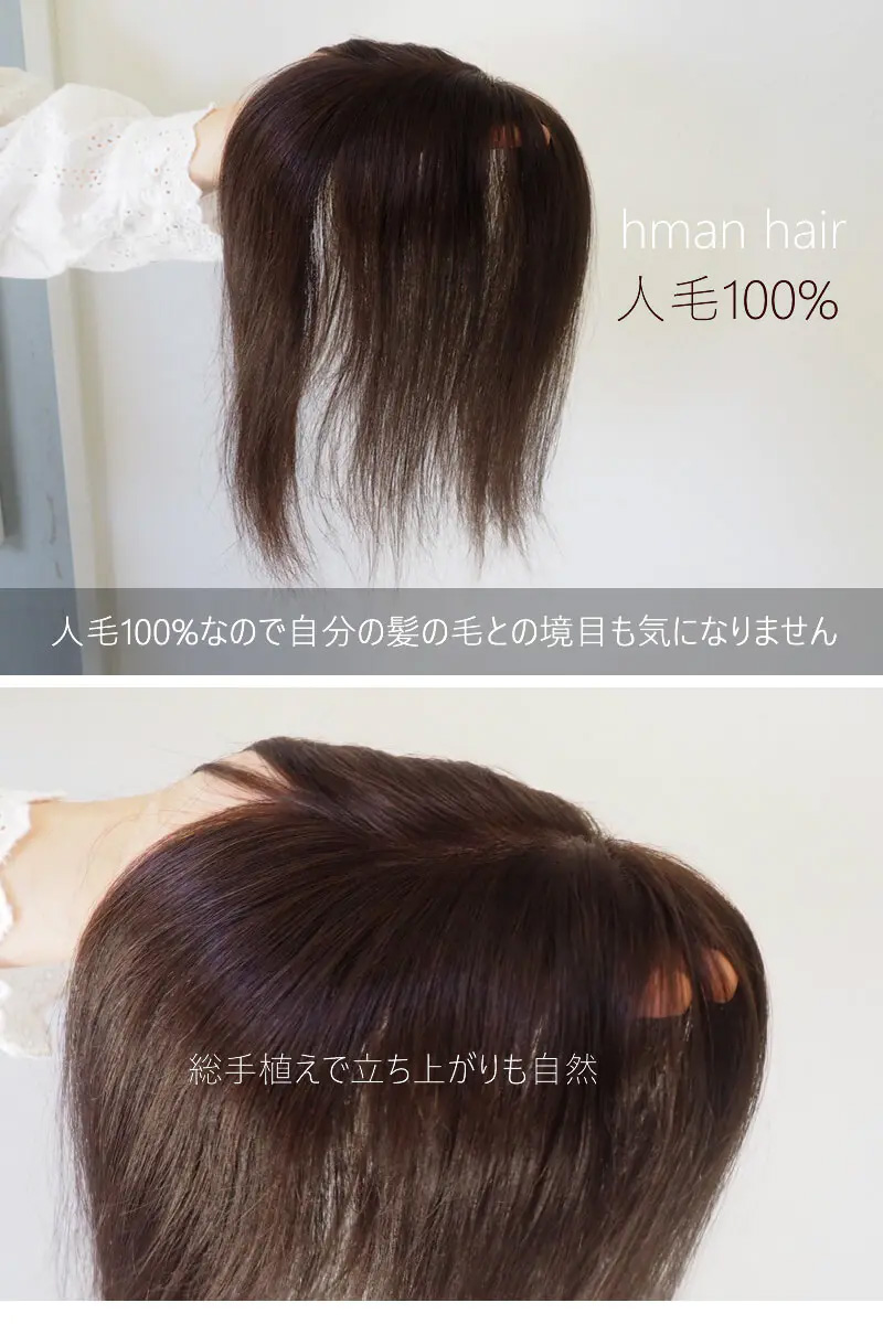 人毛100パーセント/総植ヘアピース