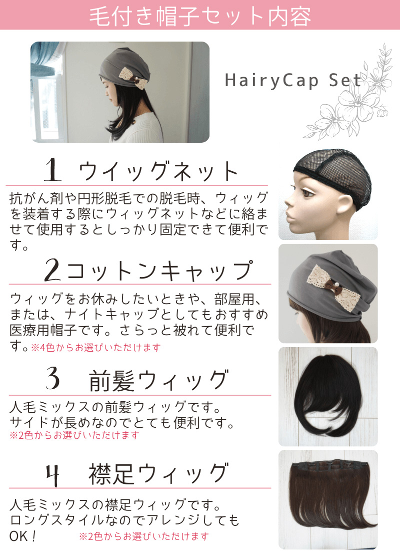 毛付き帽子（ロング）セット内容