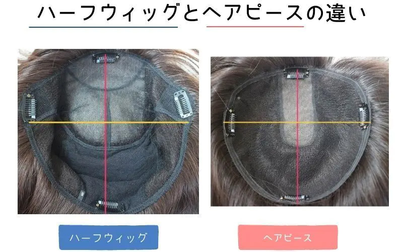 ハーフウィッグとヘアピースの違い ハーフウィッグとヘアピースの違い