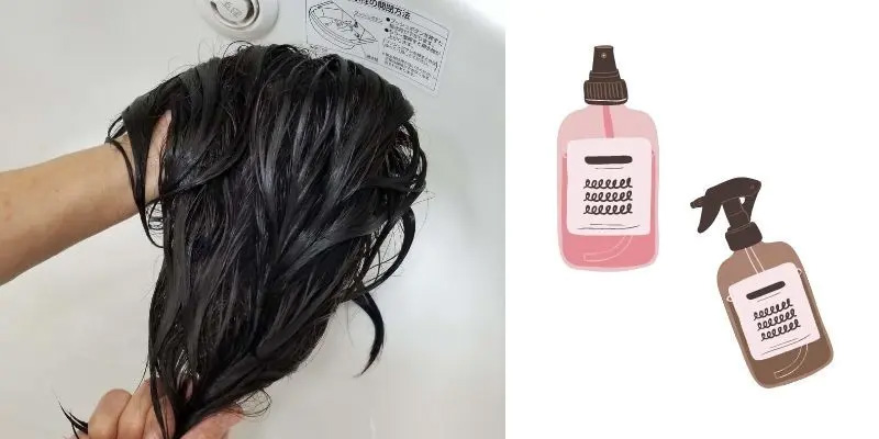 医療用ウィッグの襟足メンテナンス/薄いリンス液につけて濯ぐ
