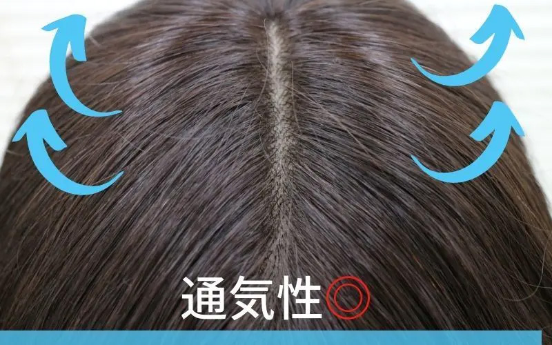 ふんわり髪つむじウィッグ/ウレタン皮膚センタータイプ/通気性良好